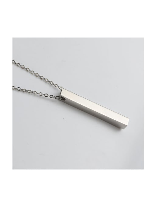 MEN PO Stainless steel Geometric Rectangle Minimalist Necklace 0