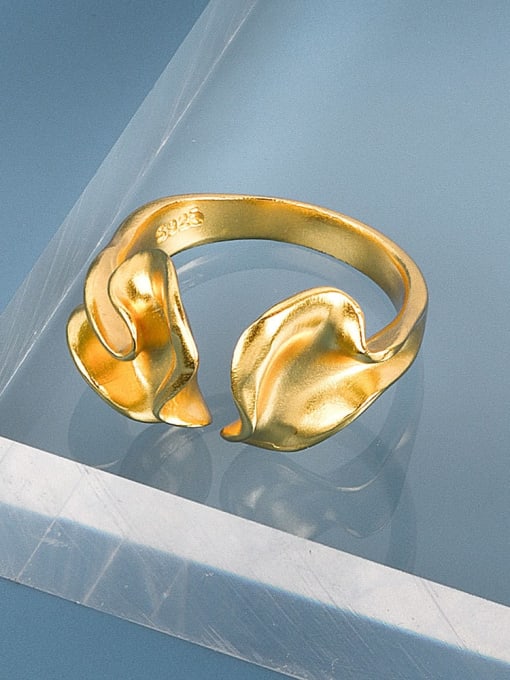 18k gold 925 Sterling Silver Irregular Minimalist Band Ring