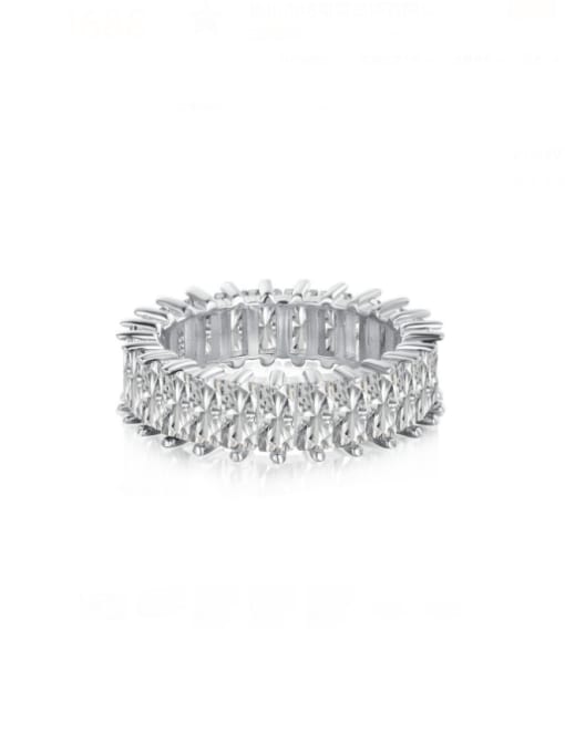 Platinum white DY120561 925 Sterling Silver 5A Cubic Zirconia Geometric Luxury Band Ring