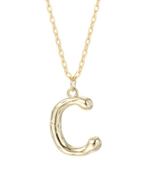 A2041 Letter C 925 Sterling Silver Letter Minimalist Necklace