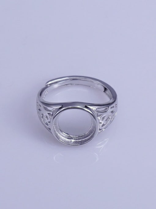Supply 925 Sterling Silver 18K White Gold Plated Geometric Ring Setting Stone size: 10*10mm 1