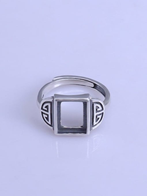 Supply 925 Sterling Silver Geometric Ring Setting Stone size: 8*10mm