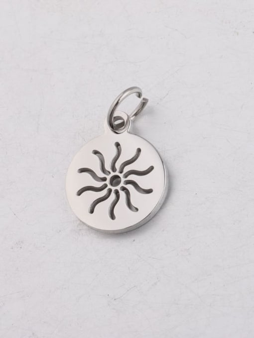 Steel color Stainless Steel Round Hollow Sun Polished Small Pendant