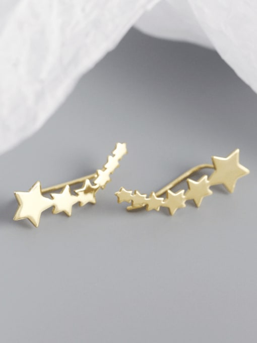 Gold 925 Sterling Silver Star Minimalist Stud Earring