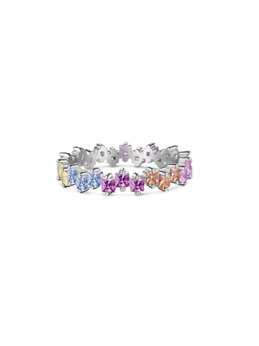 STL-Silver Jewelry 925 Sterling Silver Cubic Zirconia Geometric Luxury Cocktail Ring 1