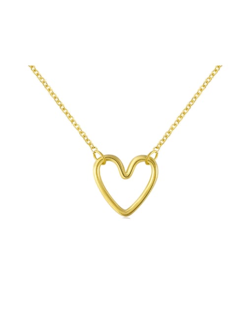 golden 925 Sterling Silver Heart Minimalist Necklace