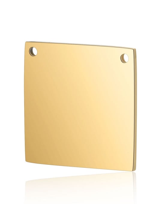 T614 2 gold Stainless steel Square Charm