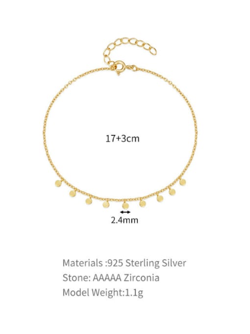 YUANFAN 925 Sterling Silver Geometric Minimalist Link Bracelet 3