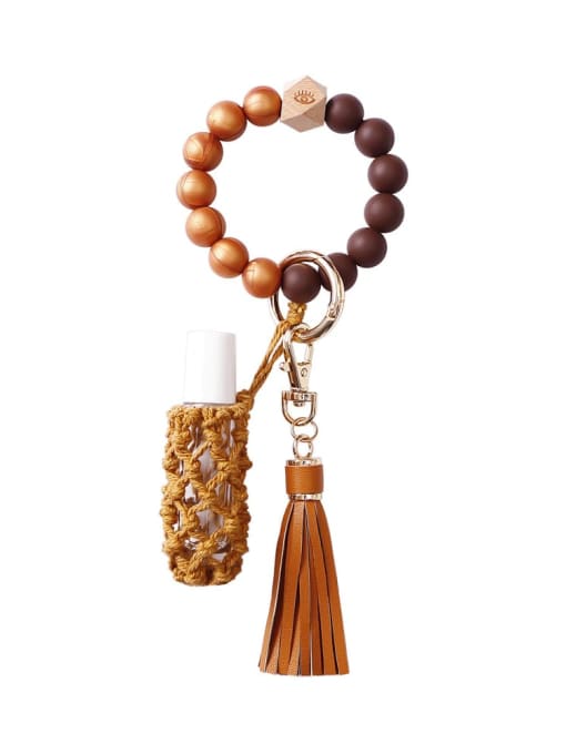 Coffee Silicone beads + perfume bottle+hand-woven key chain/bracelet