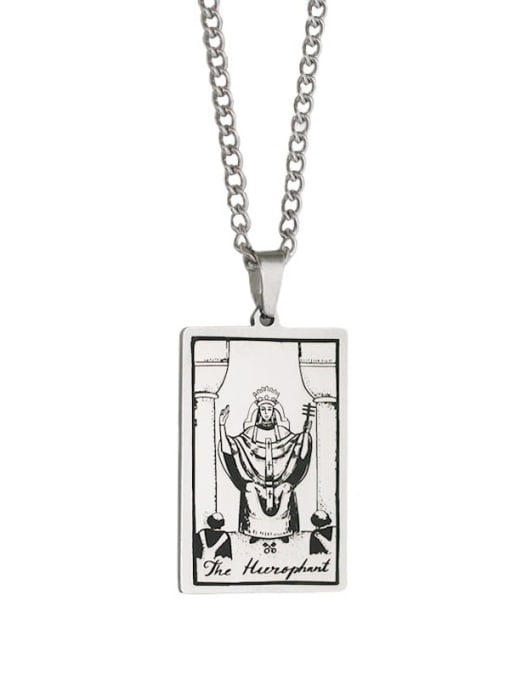M&J The Hierophant's Tarot hip hop stainless steel titanium steel necklace 3