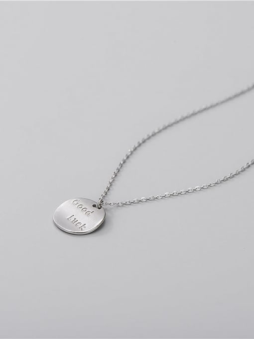 GoodLuck 925 Sterling Silver Round Letter Minimalist Necklace