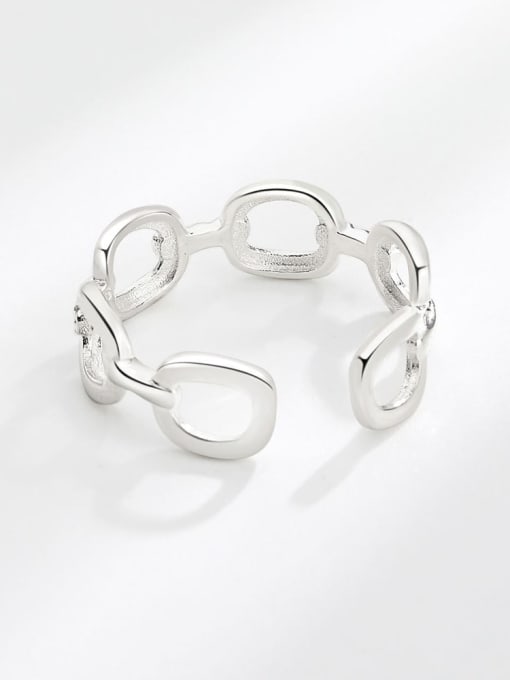 PNJ-Silver 925 Sterling Silver Cubic Zirconia Geometric Minimalist Band Ring 2