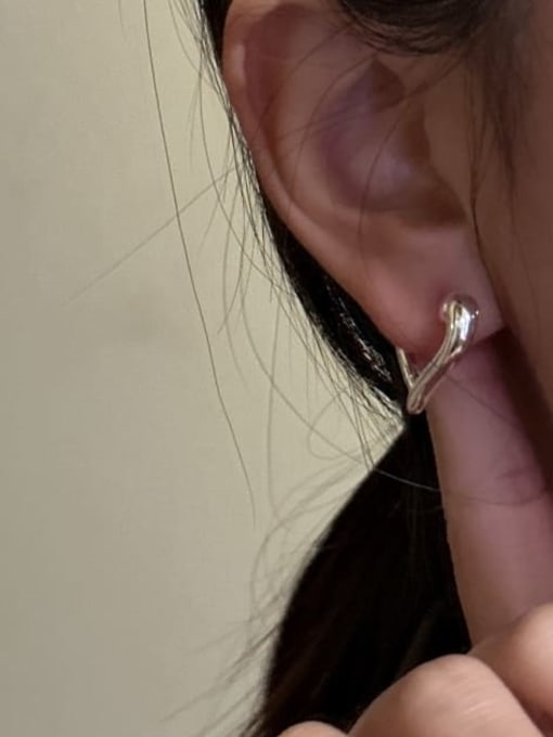 ARTTI 925 Sterling Silver Heart Hip Hop Stud Earring 1