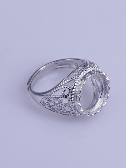 Supply 925 Sterling Silver 18K White Gold Plated Round Ring Setting Stone size: 12*12mm 1