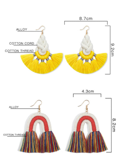 JMI Zinc Alloy Weave Tassel Bohemia Chandelier Earring 3