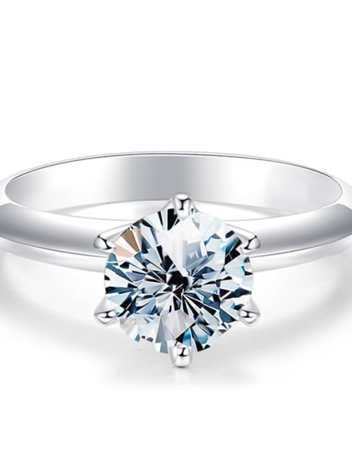 1.5 carats (white Mosan diamond) 925 Sterling Silver Moissanite Geometric Dainty Band Ring