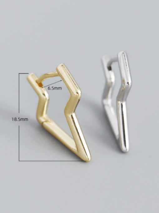 ACEE 925 Sterling Silver Geometric Minimalist Huggie Earring 1