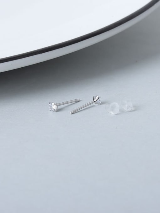 3mm 925 Sterling Silver Geometric Minimalist Stud Earring