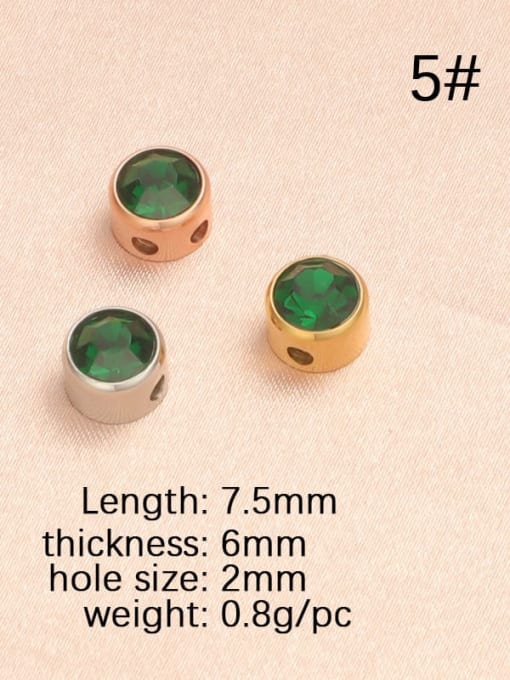 5 Dark Green Stainless steel Natural Stone Geometric Minimalist Necklace