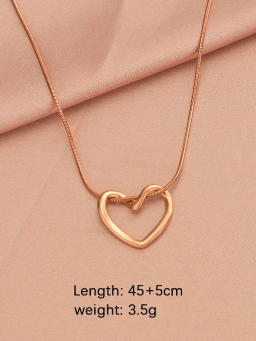 Rose Gold LT064MP695 Stainless steel Heart Minimalist Necklace