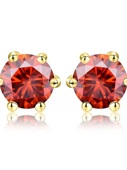 Gold(red) 925 Sterling Silver Moissanite Geometric Dainty Stud Earring