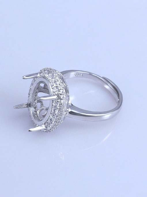 Supply 925 Sterling Silver 18K White Gold Plated Geometric Ring Setting Stone size: 8*10 10*12 11*15 13*17 12*16MM 1