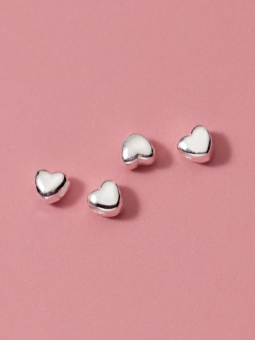 FAN 925 Sterling Silver Heart Cute Beads 0