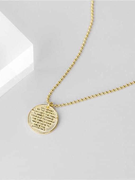 Gold necklace 925 Sterling Silver Round Minimalist Necklace