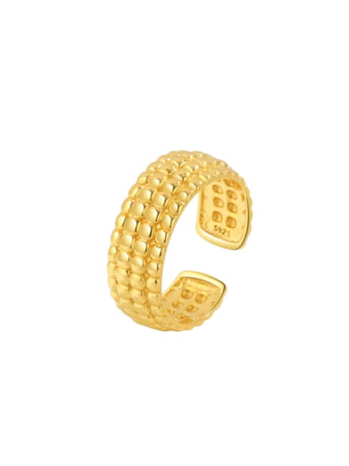 PNJ181 Gold 925 Sterling Silver Geometric Minimalist Band Ring
