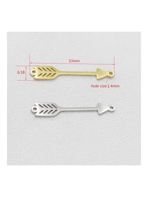 MEN PO Stainless steel feather type arrow double hole pendant/ Connectors 2