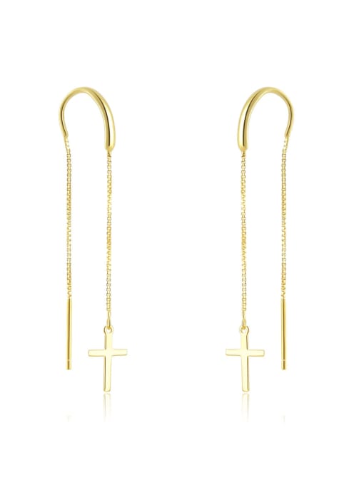 18k gold 925 Sterling Silver Tassel Trend Threader Earring