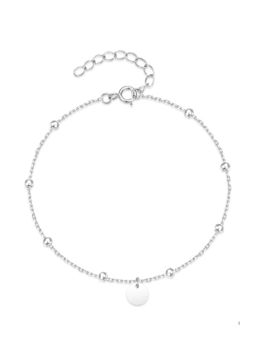 Platinum 925 Sterling Silver Geometric Minimalist Link Bracelet