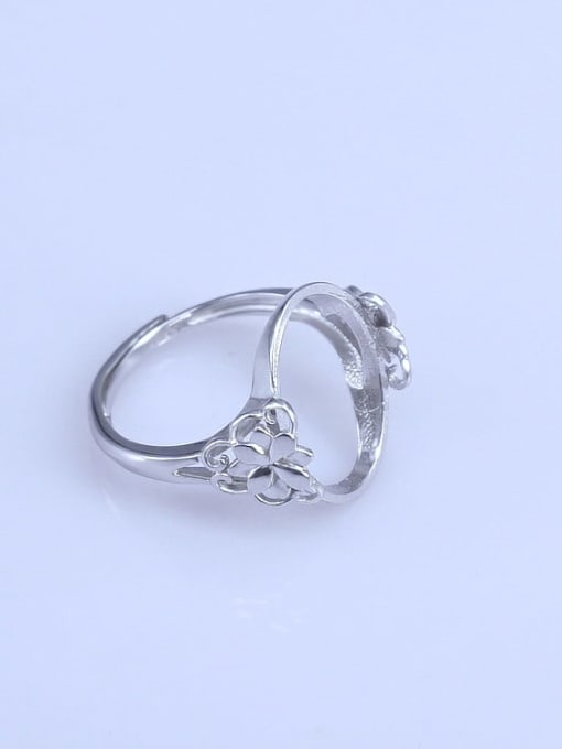 Supply 925 Sterling Silver 18K White Gold Plated Geometric Ring Setting Stone size: 9*11 11*13 12*16 13*18 15*20MM 2