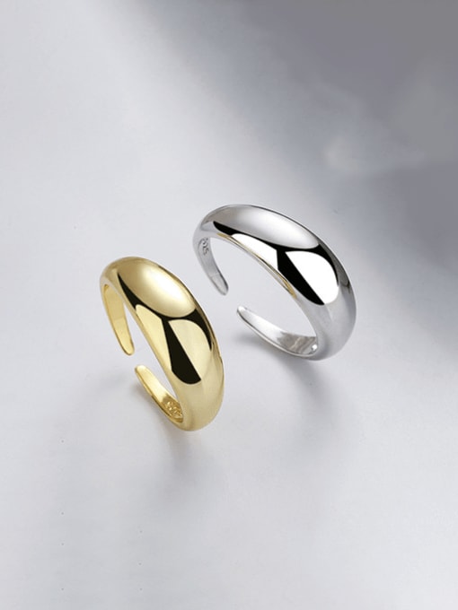 TAIS 925 Sterling Silver Geometric Minimalist Band Ring