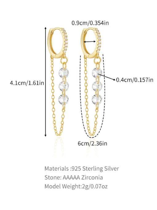 YUANFAN 925 Sterling Silver Geometric Minimalist Threader Earring 2