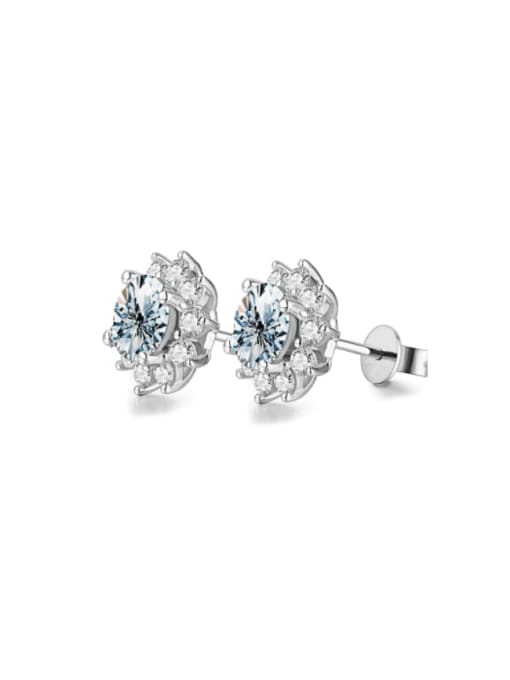 0.5 cT (Mosan diamond) 925 Sterling Silver 0.5CT Moissanite Flower Dainty Stud Earring