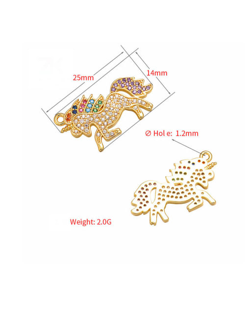 KOKO Brass Cubic Zirconia Micro Inlay Horse Pendant 1