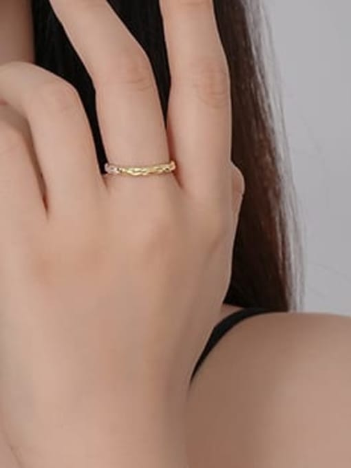 YUANFAN 925 Sterling Silver Geometric Trend Band Ring 1