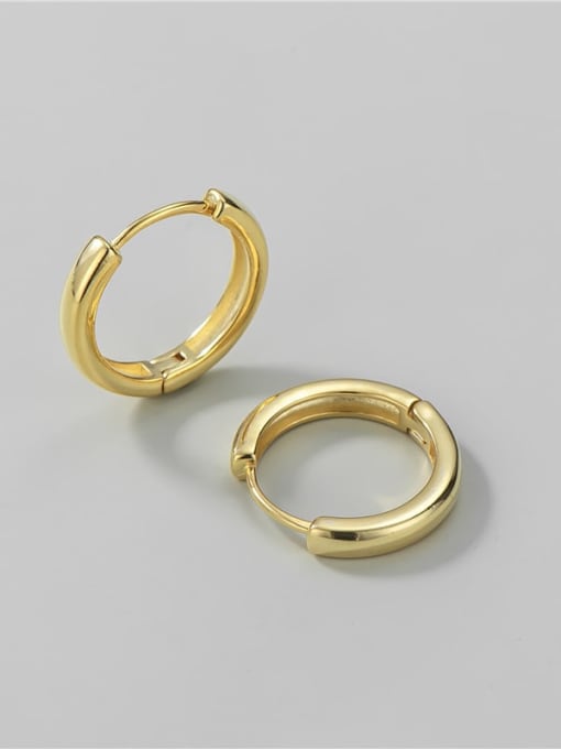Gold single （Single -Only One) 925 Sterling Silver Round Minimalist Single Earring(Single -Only One)