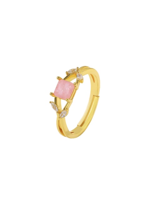 golden 925 Sterling Silver Opal Geometric Minimalist Band Ring