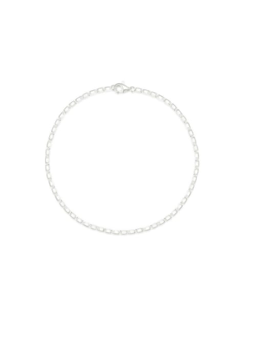 Platinum 925 Sterling Silver Geometric Minimalist Link Bracelet