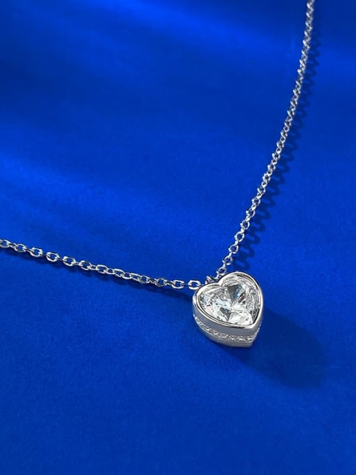 M&J 925 Sterling Silver Cubic Zirconia Heart Dainty Necklace