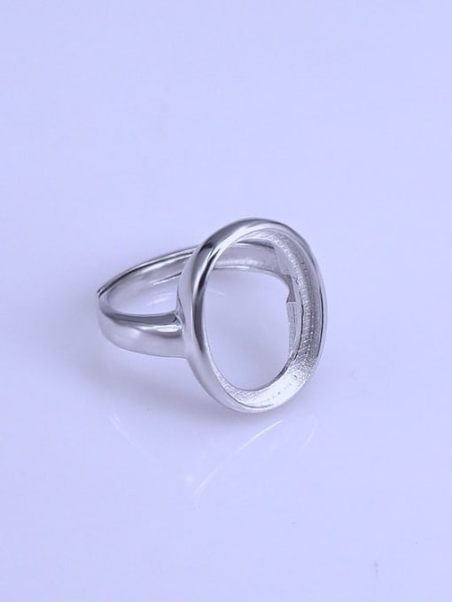 Supply 925 Sterling Silver 18K White Gold Plated Geometric Ring Setting Stone size: 13*17mm 2