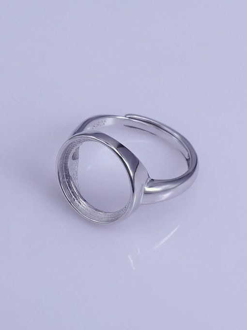 Supply 925 Sterling Silver 18K White Gold Plated Round Ring Setting Stone size: 13*13mm 1