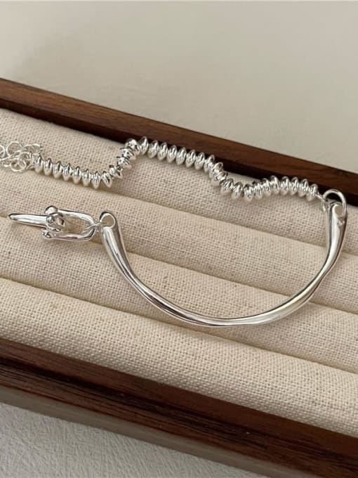 ARTTI 925 Sterling Silver Vintage Asymmetrical  Chain Link Bracelet 0