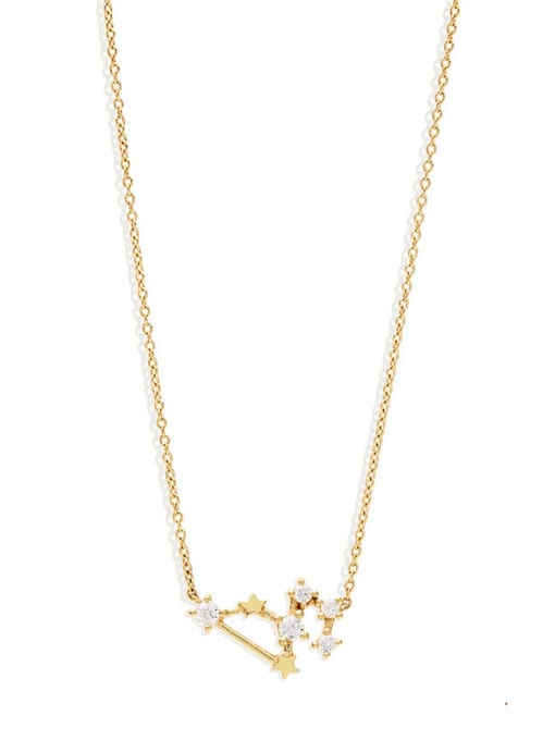 Gold Leo 925 Sterling Silver Cubic Zirconia Constellation Dainty Necklace