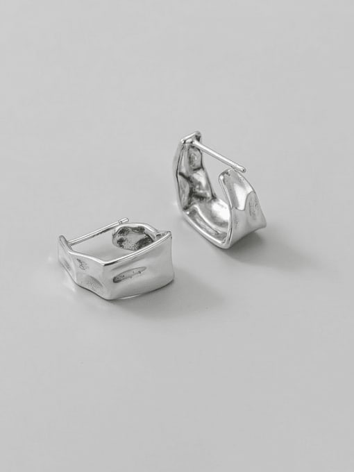 Irregular texture Earrings 925 Sterling Silver Irregular Geometric Earring