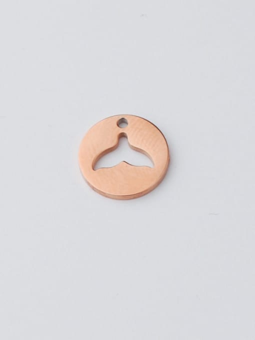 rose gold Stainless steel  fish tail medallion pendant