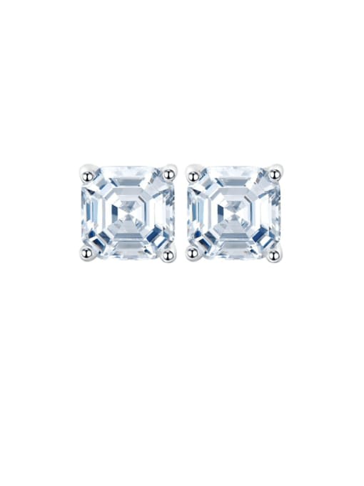 M&J 925 Sterling Silver Cubic Zirconia Geometric Luxury Stud Earring
