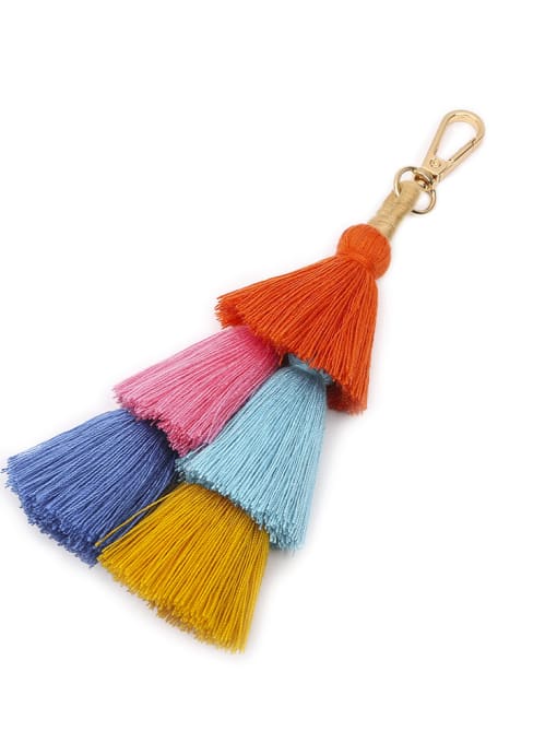 Orange color k68037 Alloy Cotton Rope Tassel Tassel Hand-Woven Bohemia Bag Pendant